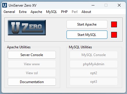 uniserver control panel